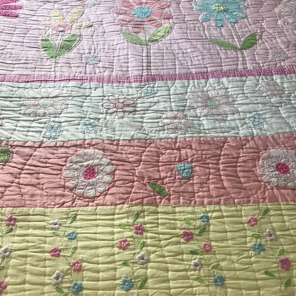 Pottery barn full size bedding w/shams & valances